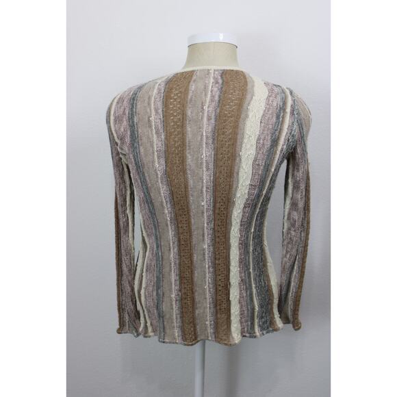 Simply Natural Cardigan Alpaca Long Sleeve Sweater Gray Brown Peru Size S - Picture 8 of 13